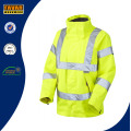 Hola Vis de seguridad reflectante impermeable impermeable chaqueta en amarillo / naranja